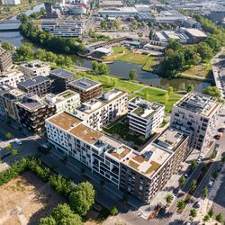 Aerial view of the entire Neckarbogen site in Heilbronn